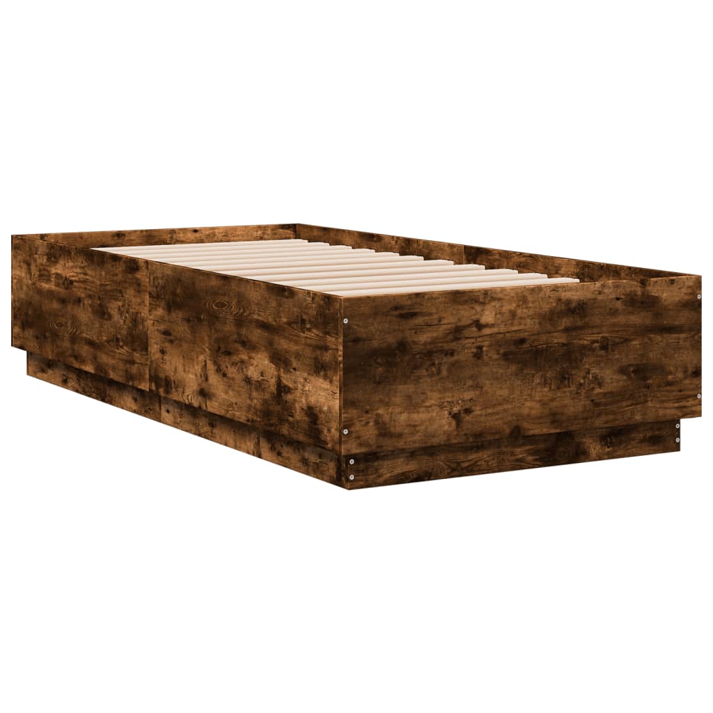 Giroletto Luci LED Rovere Fumo 90x190 cm in Legno Multistrato