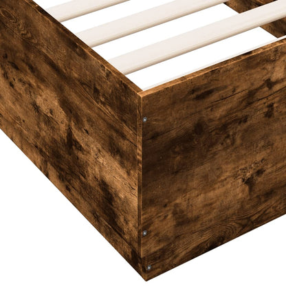 Giroletto Luci LED Rovere Fumo 90x190 cm in Legno Multistrato