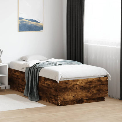 Giroletto Luci LED Rovere Fumo 90x190 cm in Legno Multistrato | homemem39
