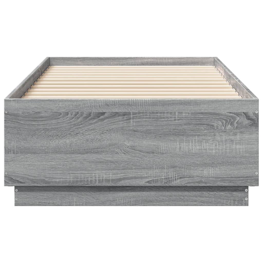 Giroletto Luci LED Grigio Sonoma 90x190 cm in Legno Multistrato | homemem39