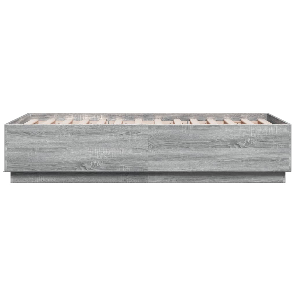 Giroletto Luci LED Grigio Sonoma 90x190 cm in Legno Multistrato | homemem39