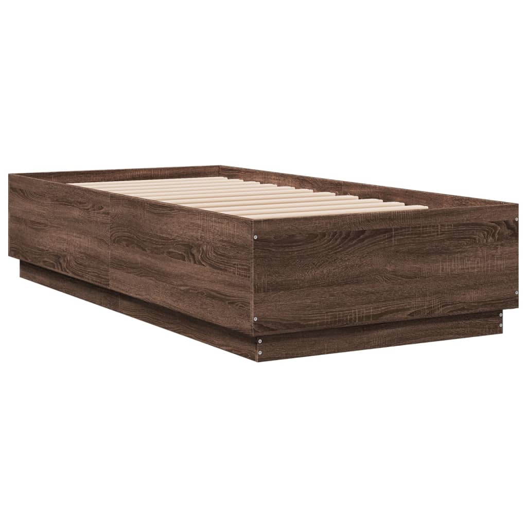 Giroletto Luci LED Rovere Marrone 90x190cm in Legno Multistrato | homemem39