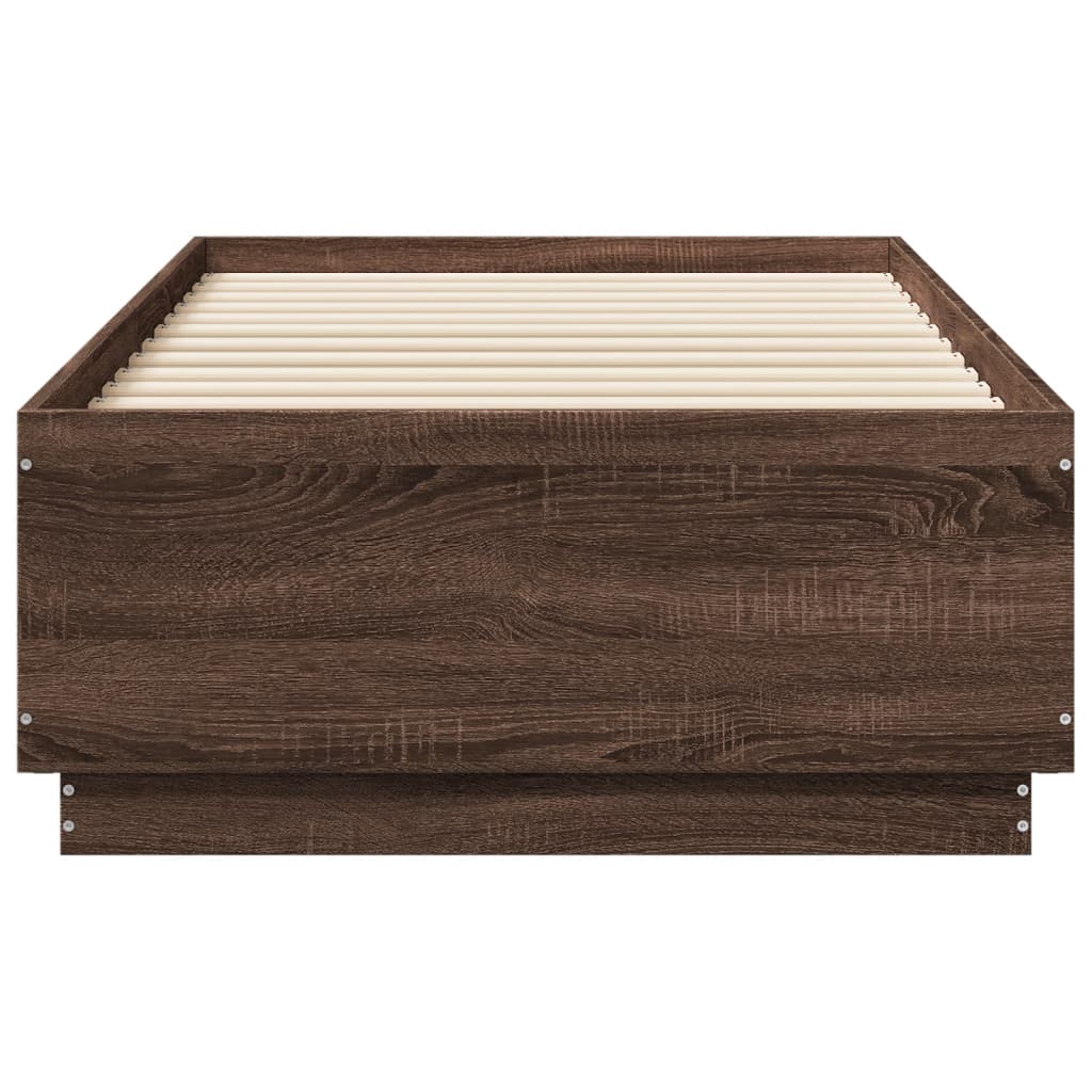 Giroletto Luci LED Rovere Marrone 90x190cm in Legno Multistrato | homemem39