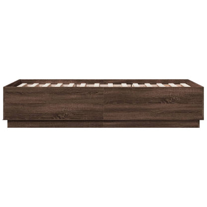 Giroletto Luci LED Rovere Marrone 90x190cm in Legno Multistrato | homemem39