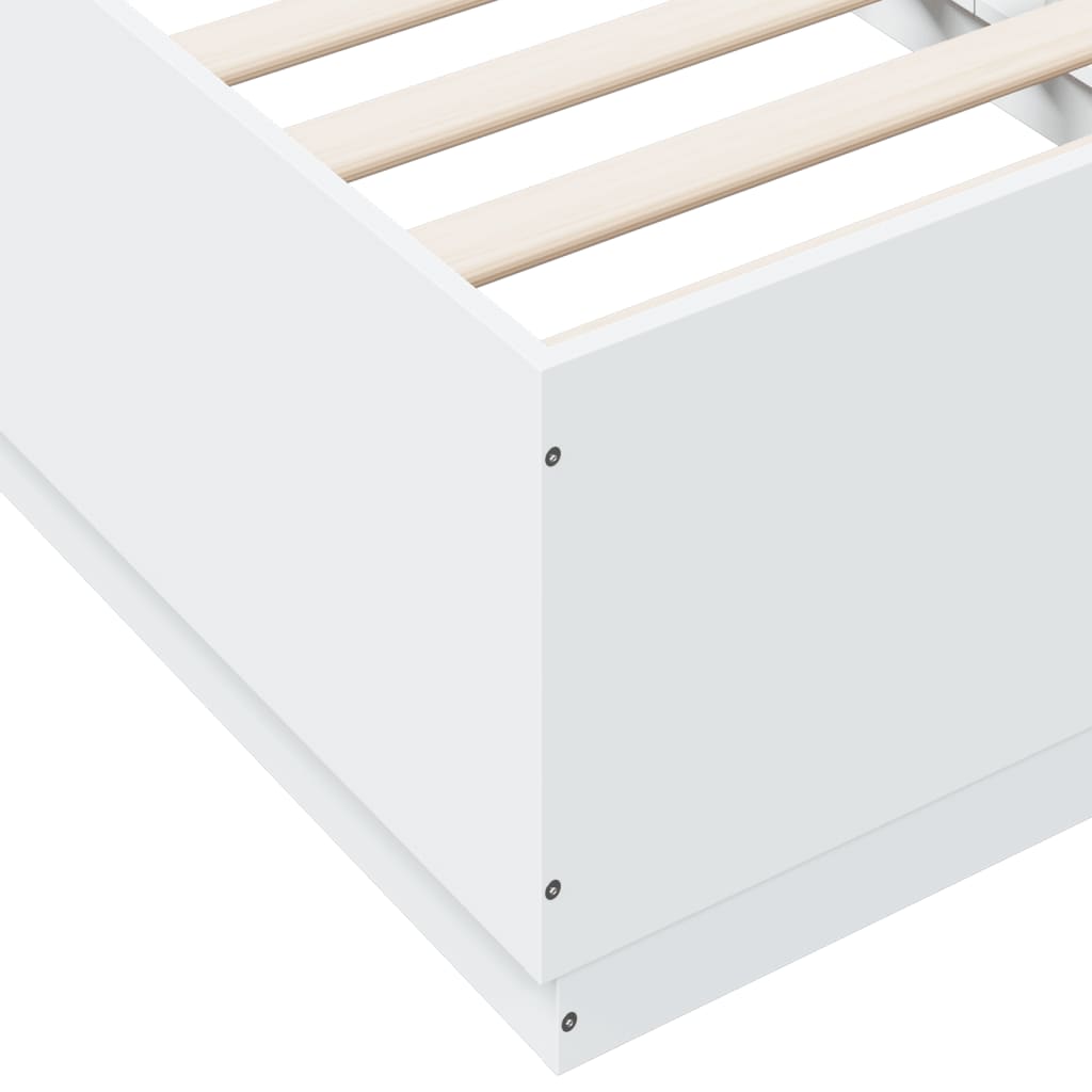 Giroletto con Luci LED Bianco 75x190 cm in Legno Multistrato | homemem39