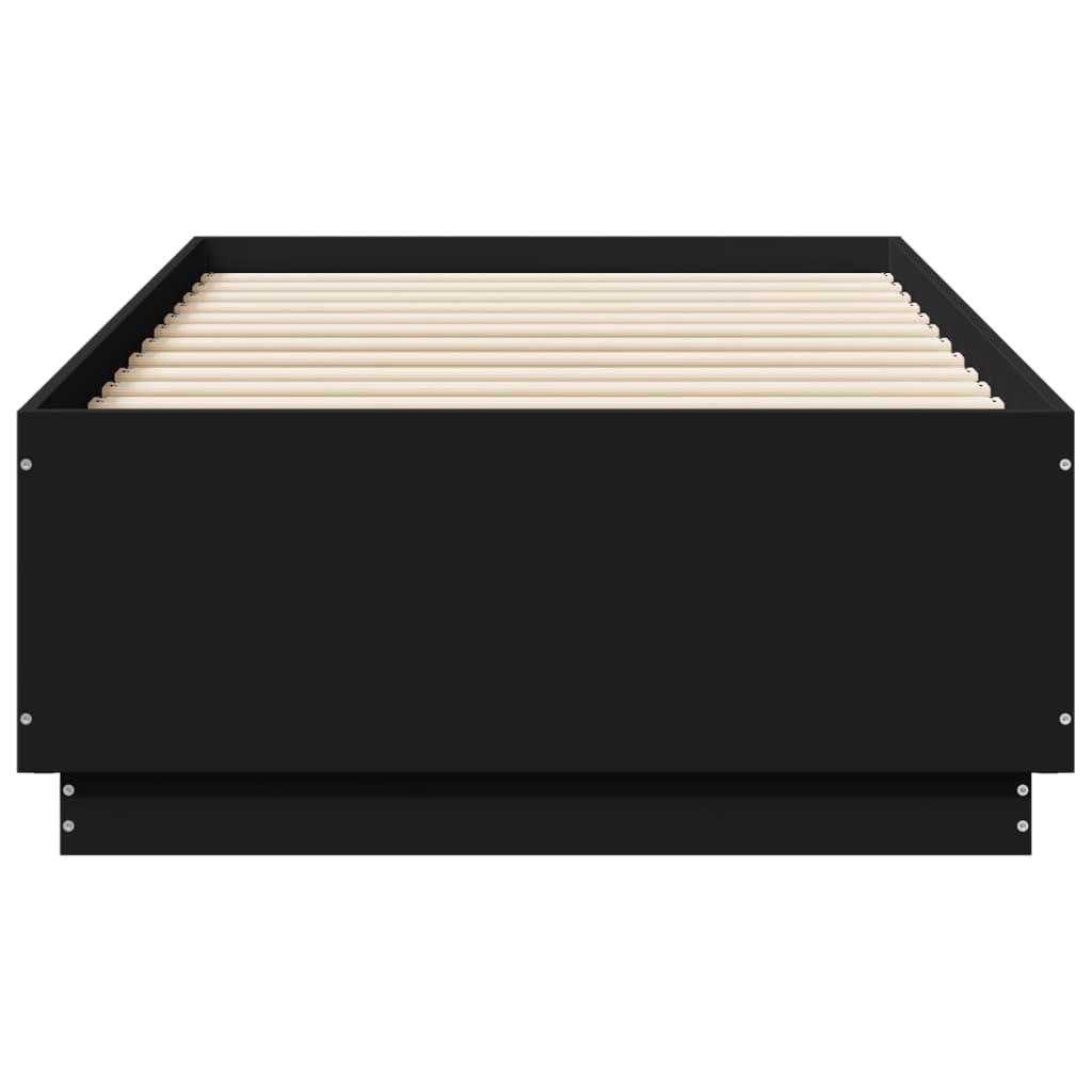 Giroletto con Luci LED Nero 75x190 cm in Legno Multistrato | homemem39