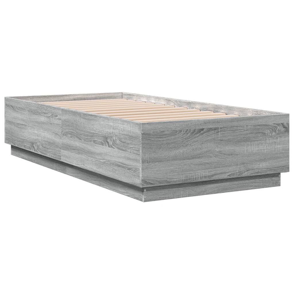 Giroletto Luci LED Grigio Sonoma 75x190 cm in Legno Multistrato | homemem39
