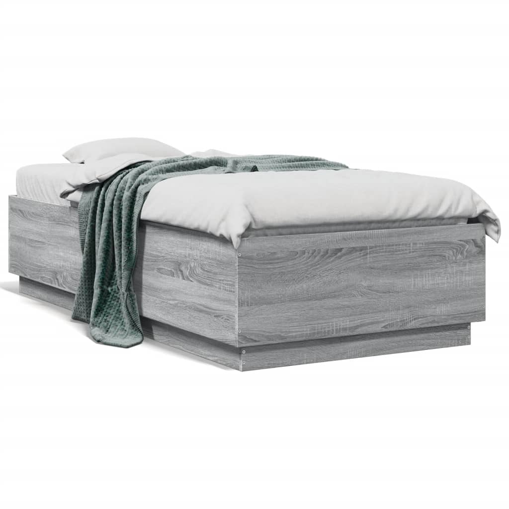 Giroletto Luci LED Grigio Sonoma 75x190 cm in Legno Multistrato | homemem39