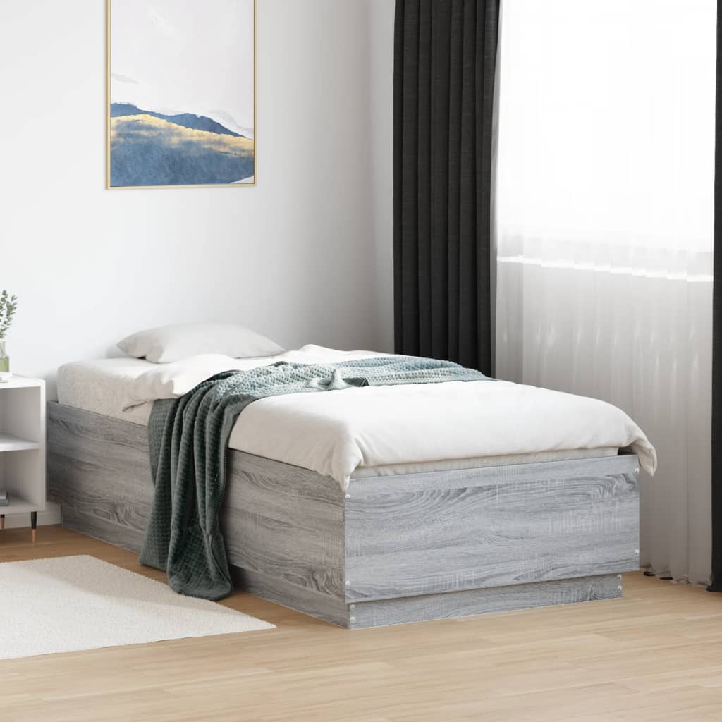 Giroletto Luci LED Grigio Sonoma 75x190 cm in Legno Multistrato | homemem39