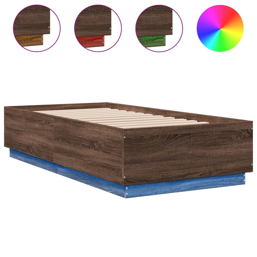 Giroletto Luci LED Rovere Marrone 75x190cm in Legno Multistrato | homemem39