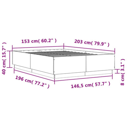 Black bed frame 150x200 cm in plywood