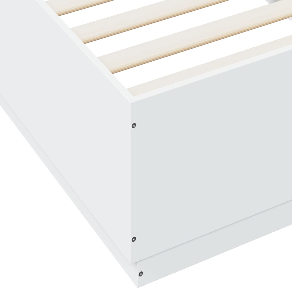 White bed frame 100x200 cm in Solid Wood