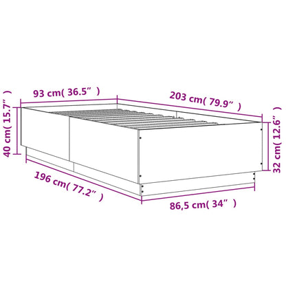 Giroletto Grigio Sonoma 90x200 cm in Legno Multistrato | homemem39