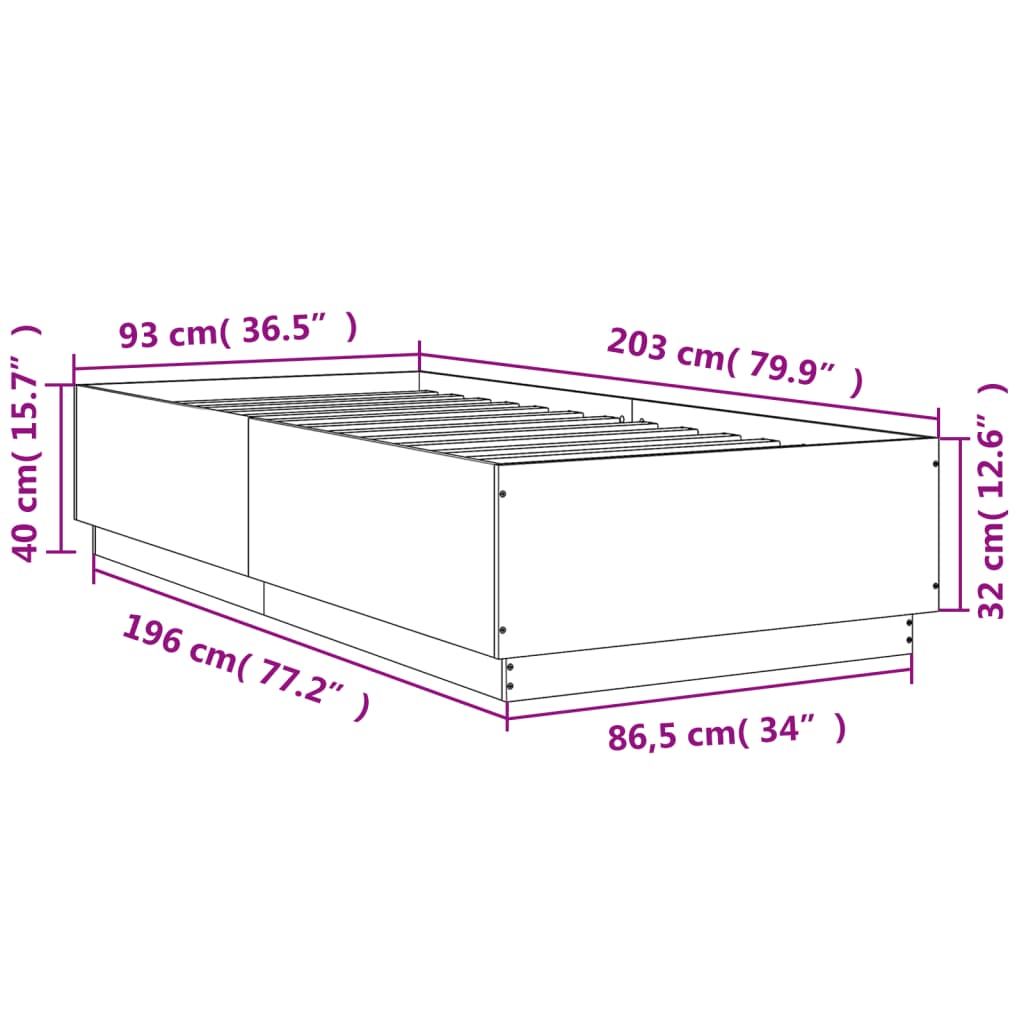 Giroletto Rovere Marrone 90x200 cm in Legno Multistrato | homemem39