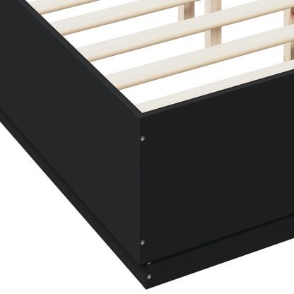 Black bed frame 140x190 cm in plywood