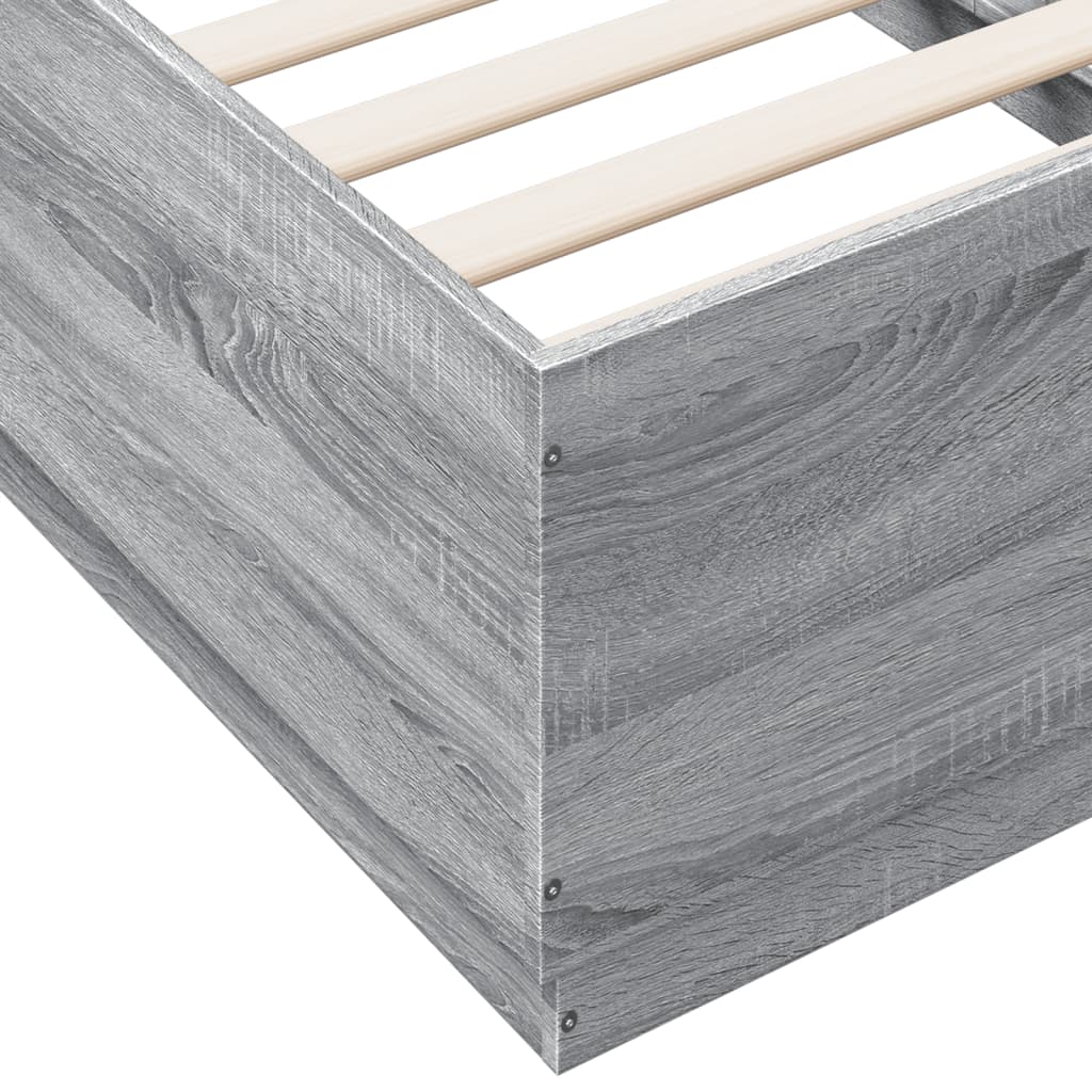 Sonoma Gray Bed Frame 90x190 cm in Plywood