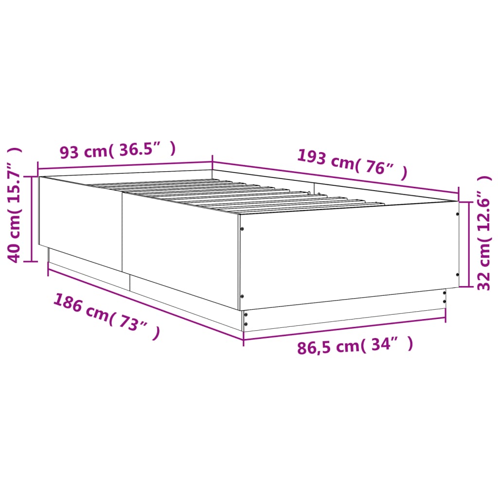 Giroletto Rovere Marrone 90x190 cm in Legno Multistrato | homemem39