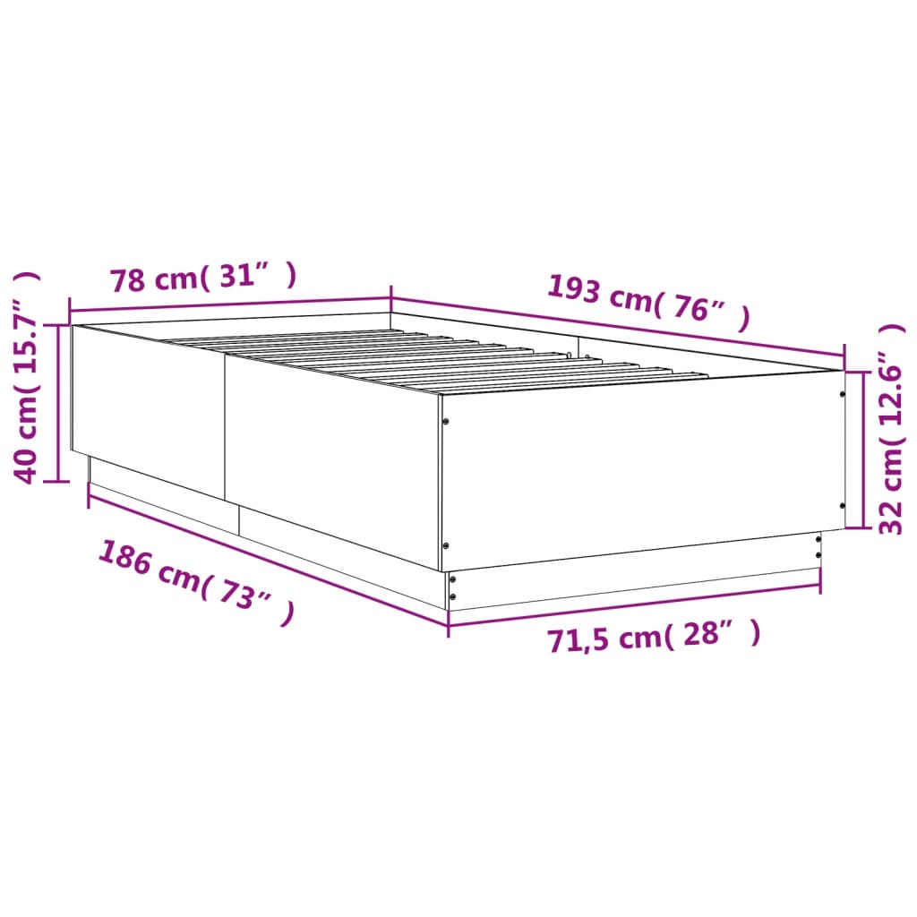 Giroletto Rovere Sonoma 75x190 cm in Legno Multistrato | homemem39