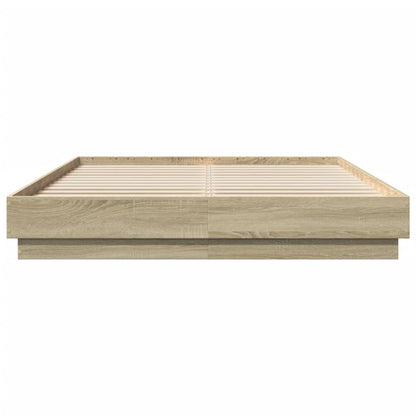 Giroletto con Luci LED Rovere Sonoma 160x200 cm