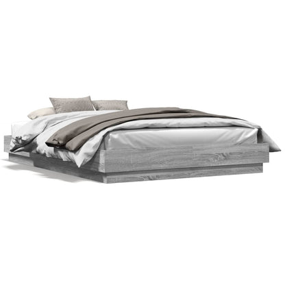 Giroletto con Luci LED Grigio Sonoma 160x200 cm | homemem39
