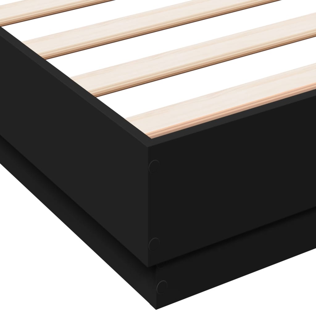 Giroletto con LED senza Materasso Nero 150x200 cm