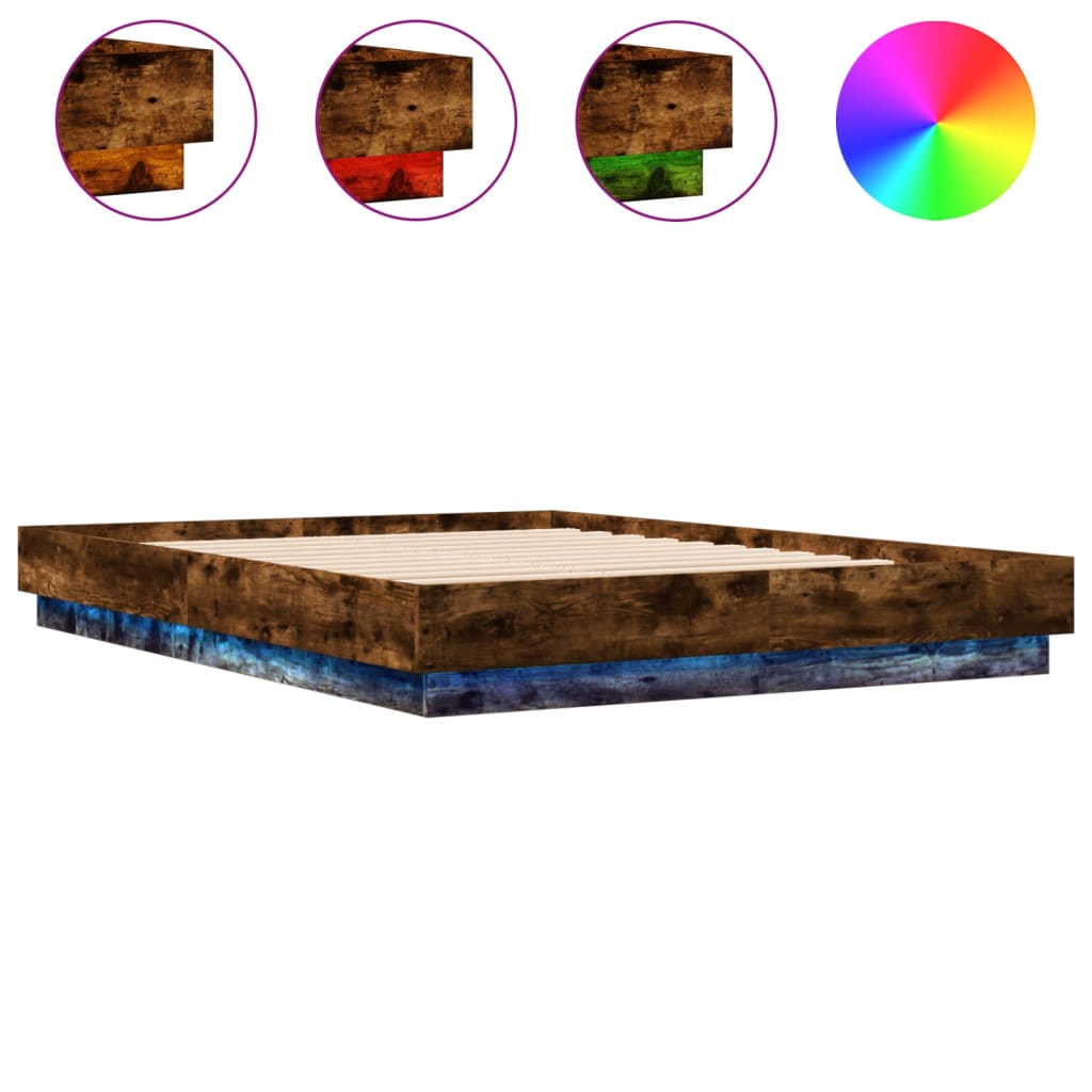 Giroletto con Luci LED Rovere Fumo 120x200 cm | homemem39