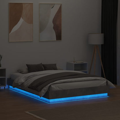 Giroletto con Luci LED Grigio Cemento 135x190 cm