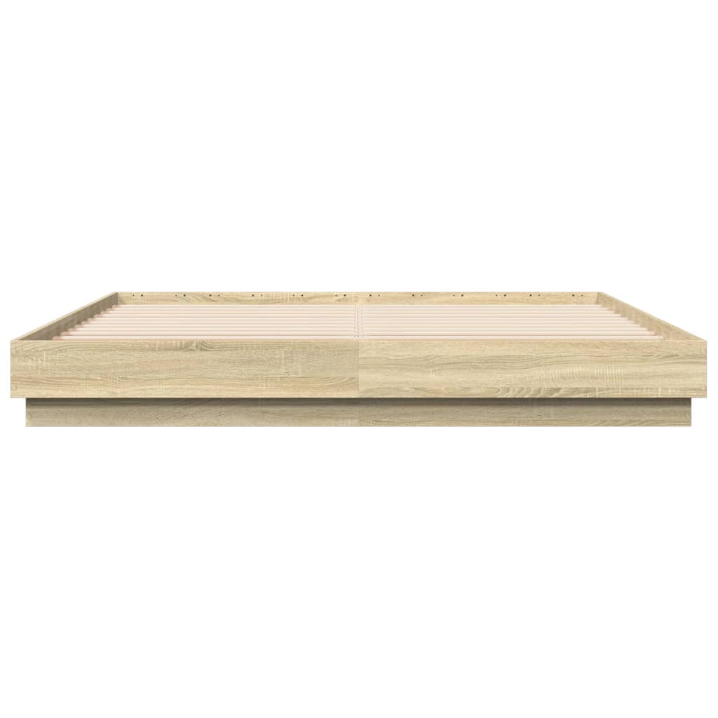 Sonoma Oak bed frame 200x200 cm in plywood