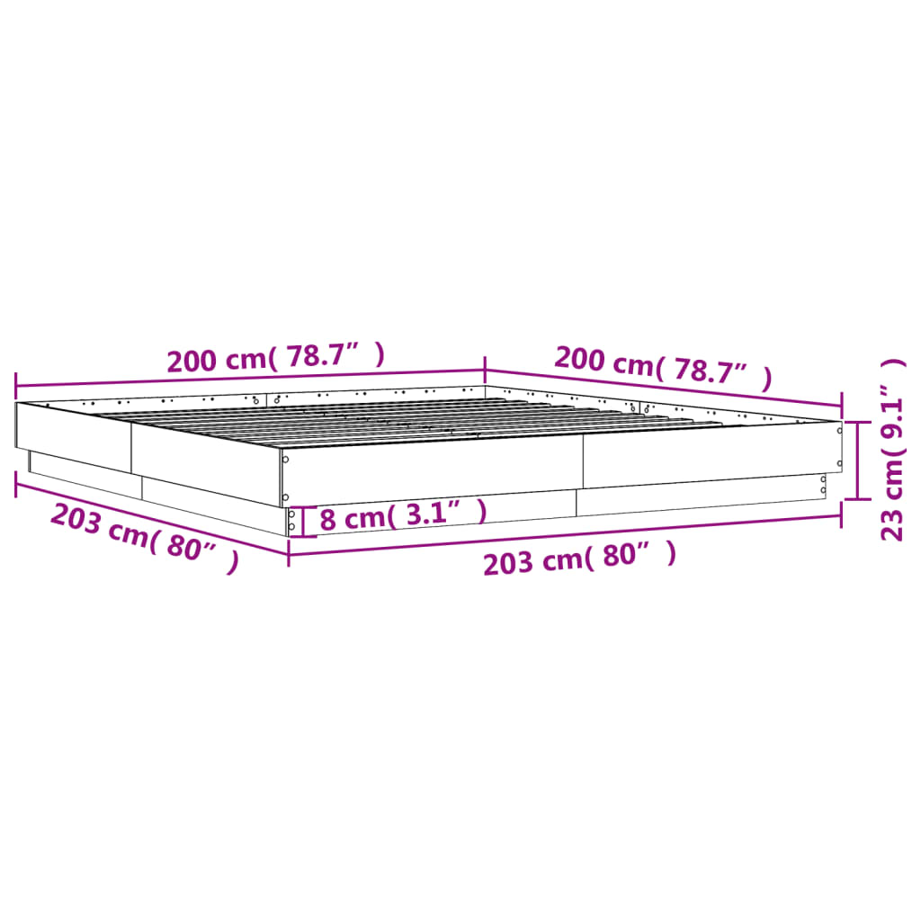 Giroletto Grigio Sonoma 200x200 cm in Legno Multistrato