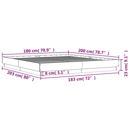 White bed frame 180x200 cm in multilayer wood