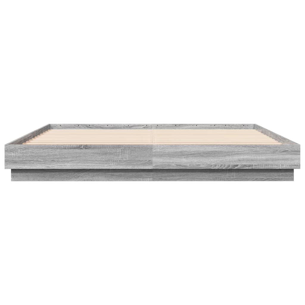 Sonoma Gray Bed Frame 180x200 cm in Multilayer Wood