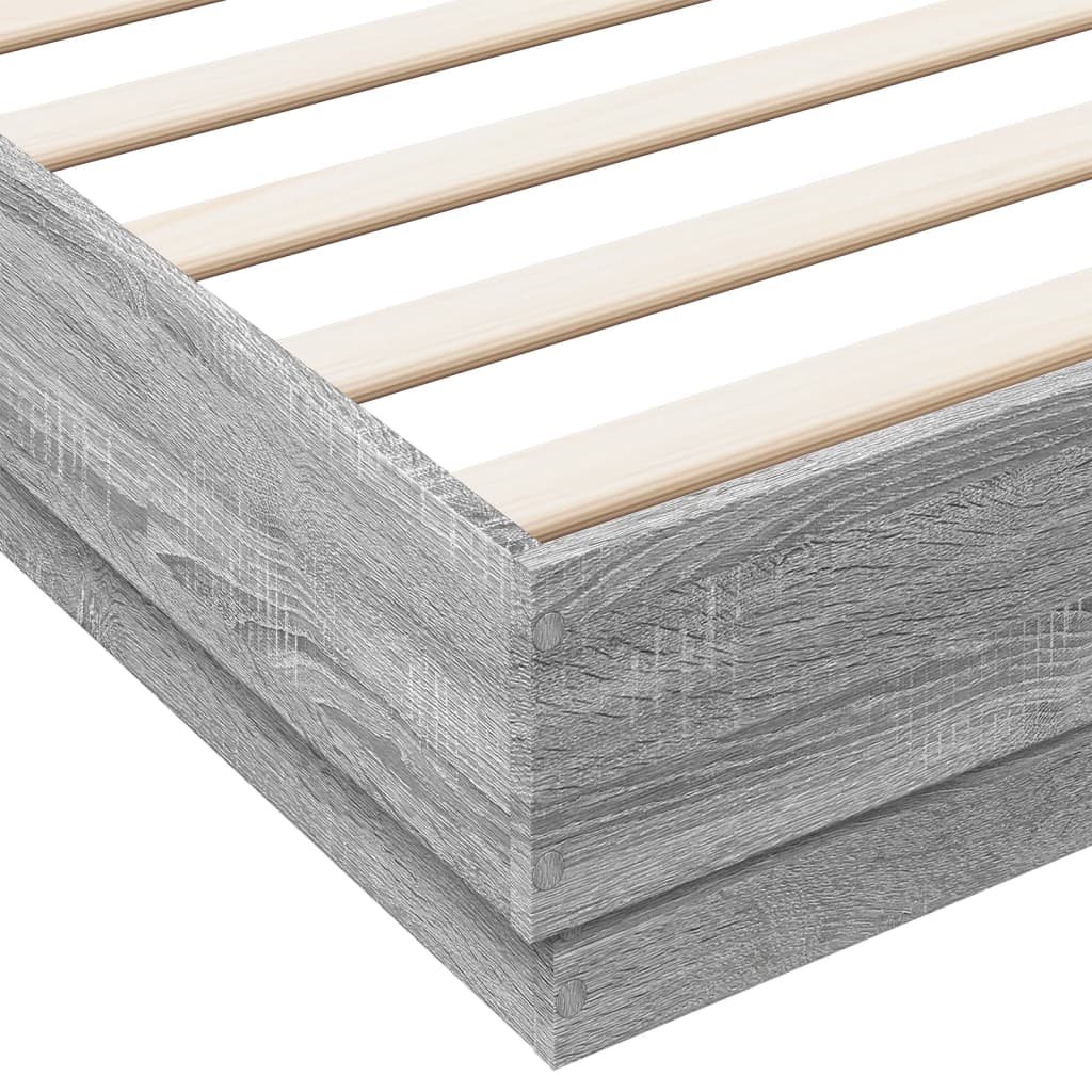 Sonoma Gray Bed Frame 180x200 cm in Multilayer Wood