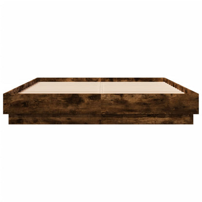 Smoked Oak bed frame 160x200 cm in plywood