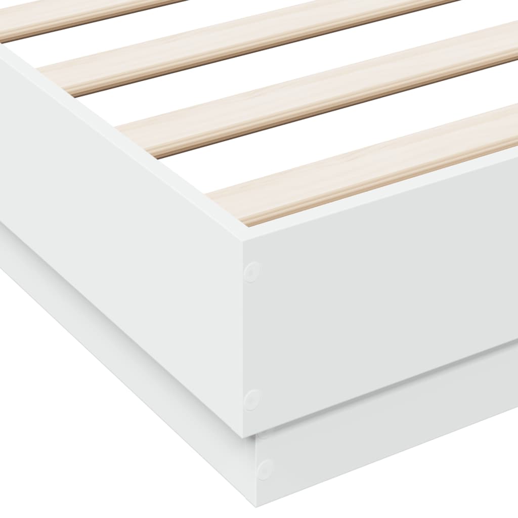 White bed frame 150x200 cm in multilayer wood