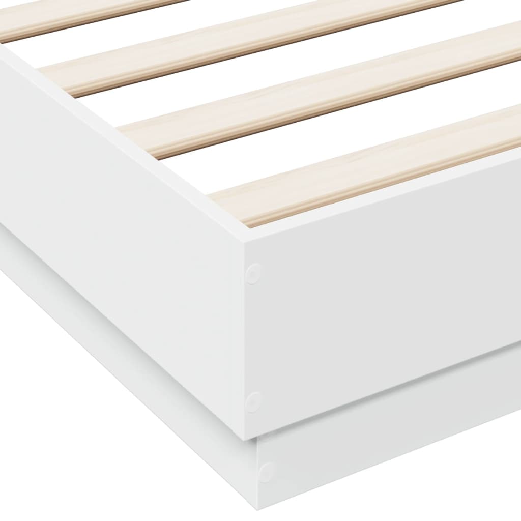 White bed frame 120x200 cm in multilayer wood