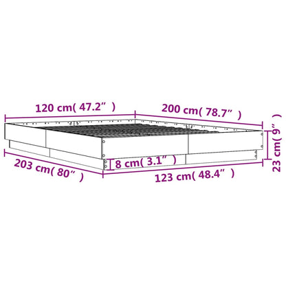 White bed frame 120x200 cm in multilayer wood