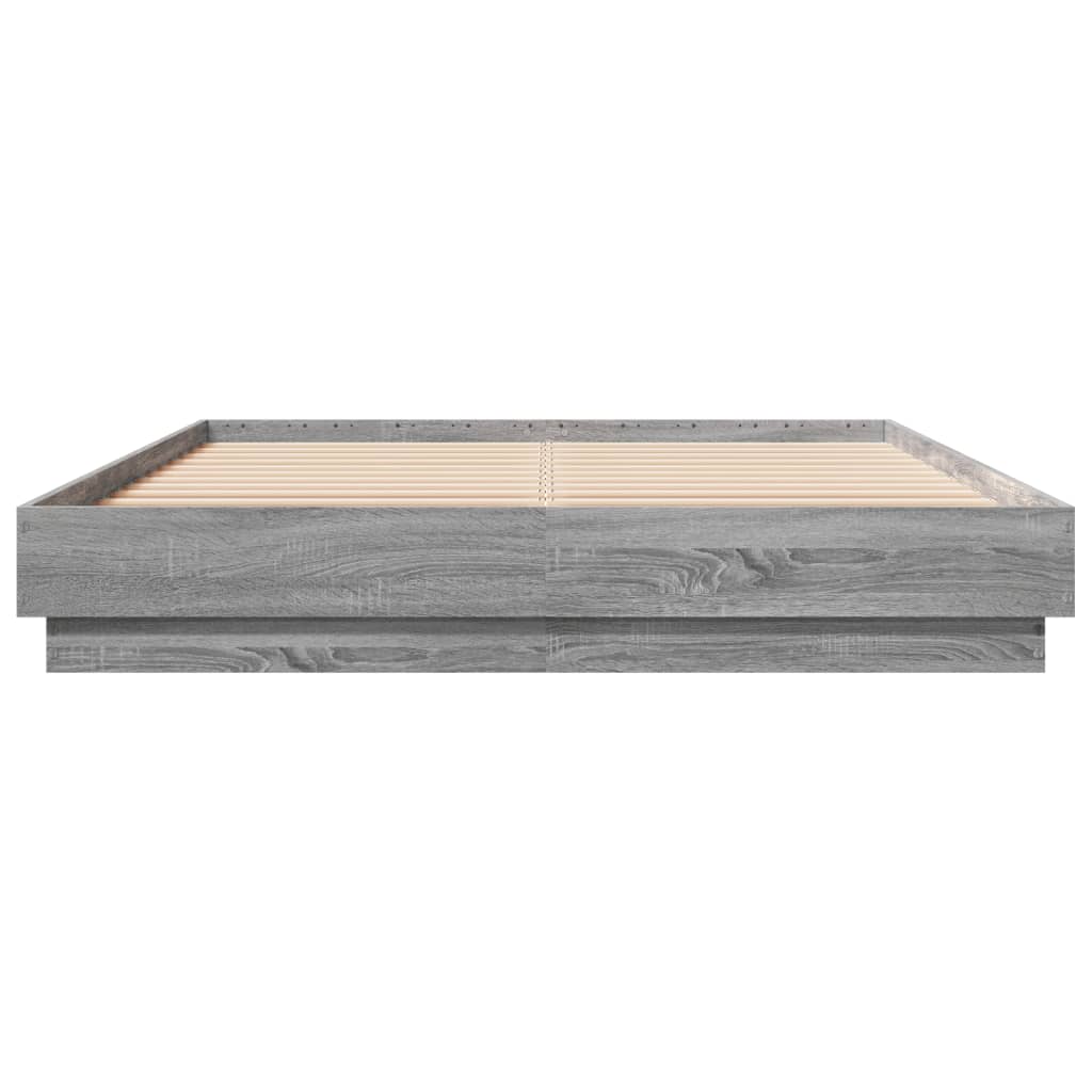 Sonoma Gray Bed Frame 120x200 cm in Multilayer Wood