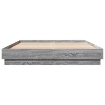 Sonoma Gray Bed Frame 120x200 cm in Multilayer Wood