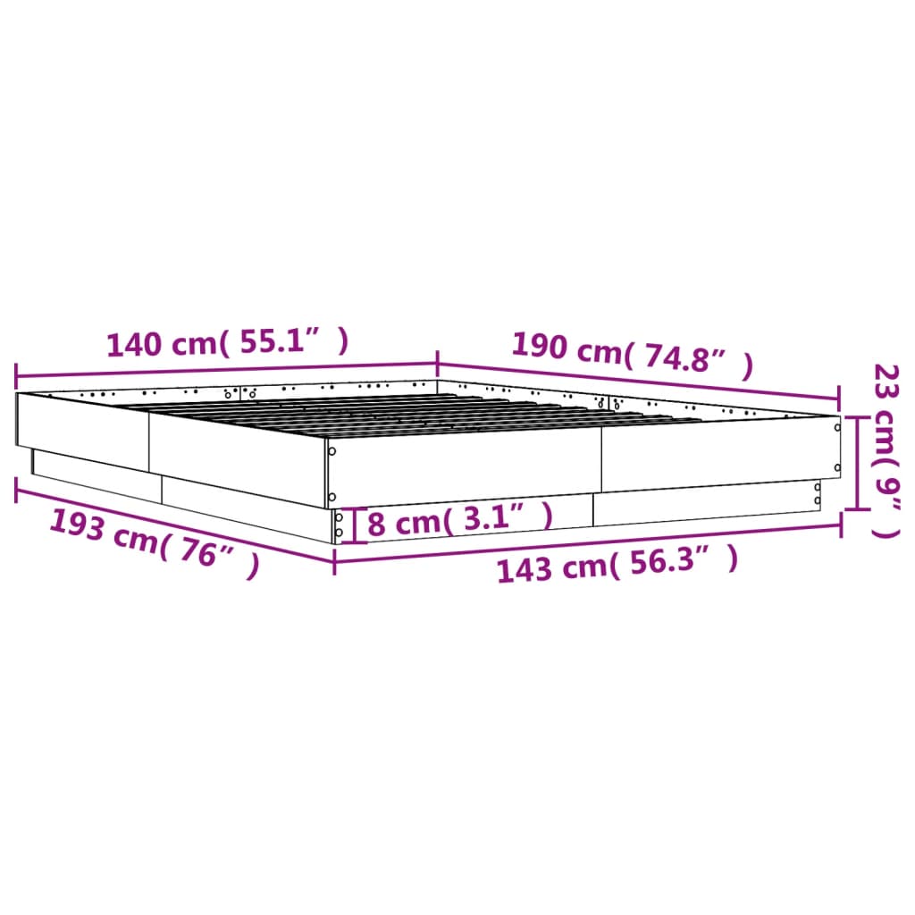 Giroletto Bianco 140x190 cm in Legno Multistrato