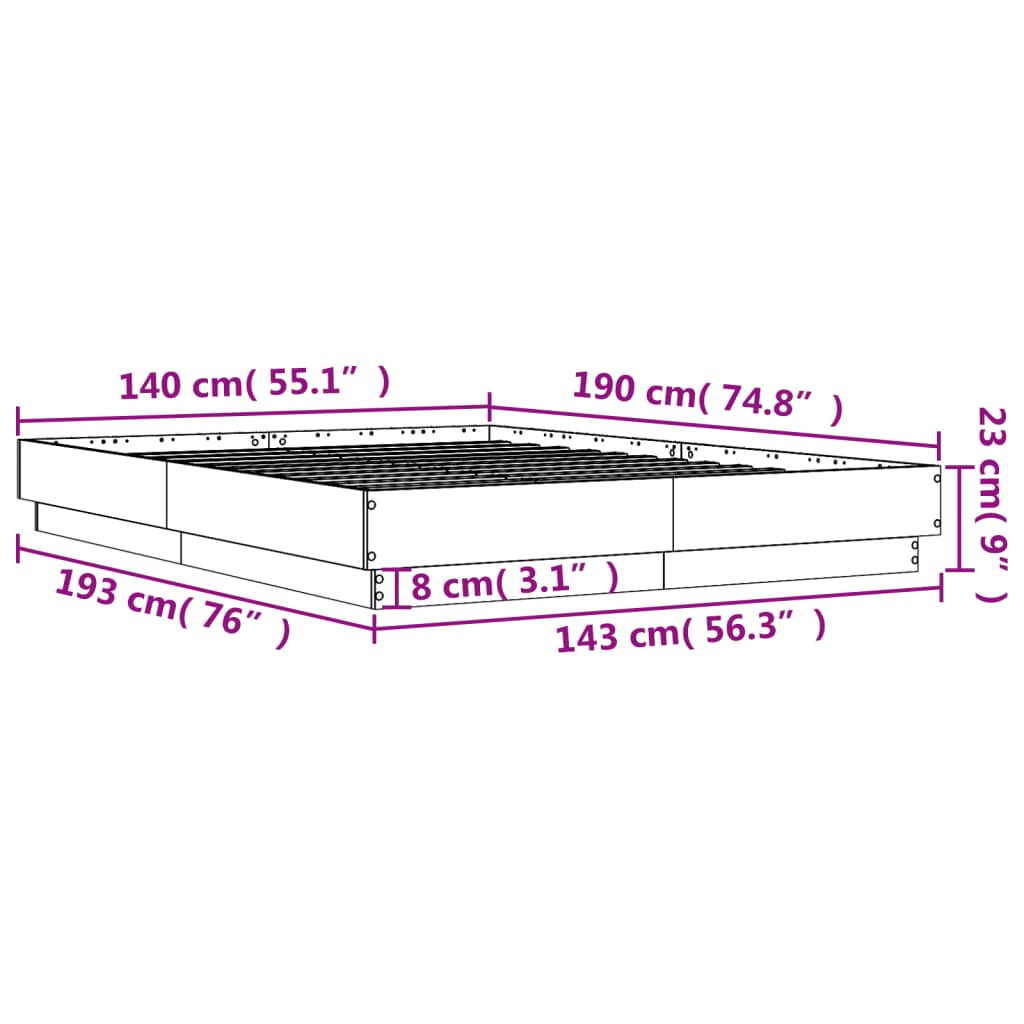 Giroletto Bianco 140x190 cm in Legno Multistrato | homemem39