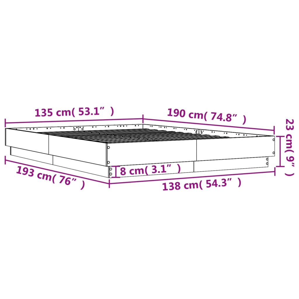 Giroletto Bianco 135x190 cm in Legno Multistrato | homemem39
