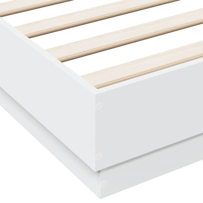 White bed frame 120x190 cm in multilayer wood