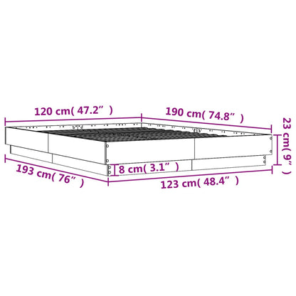 White bed frame 120x190 cm in multilayer wood