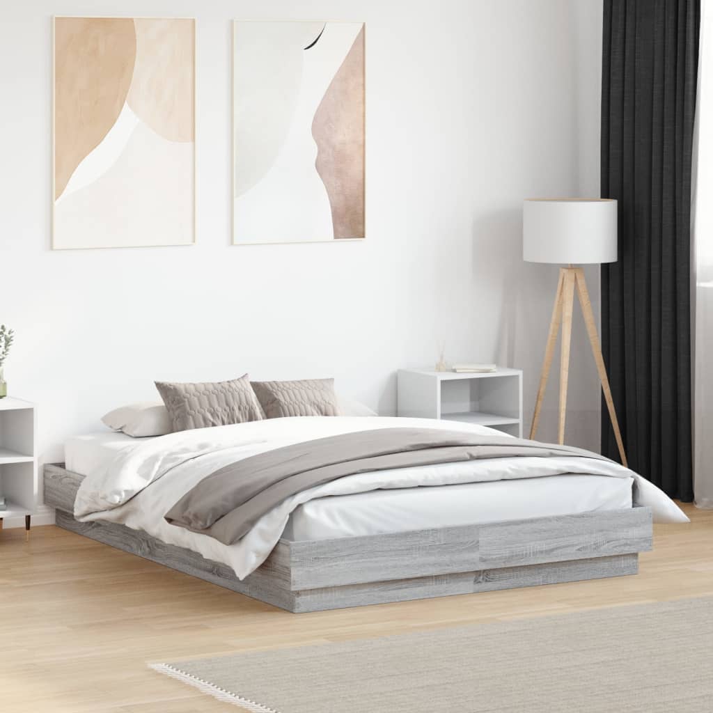 Sonoma Gray Bed Frame 120x190 cm in Plywood