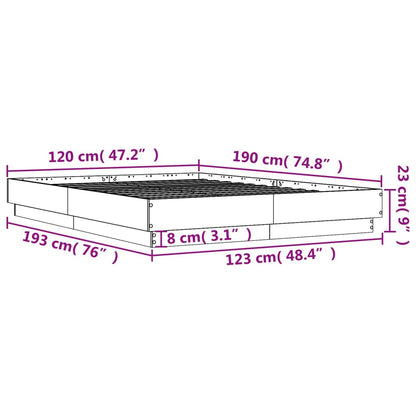 Sonoma Gray Bed Frame 120x190 cm in Plywood