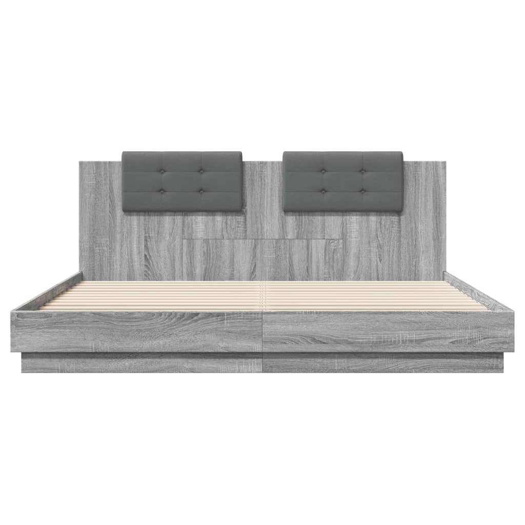 Giroletto Testiera Grigio Sonoma 200x200 cm Legno Multistrato