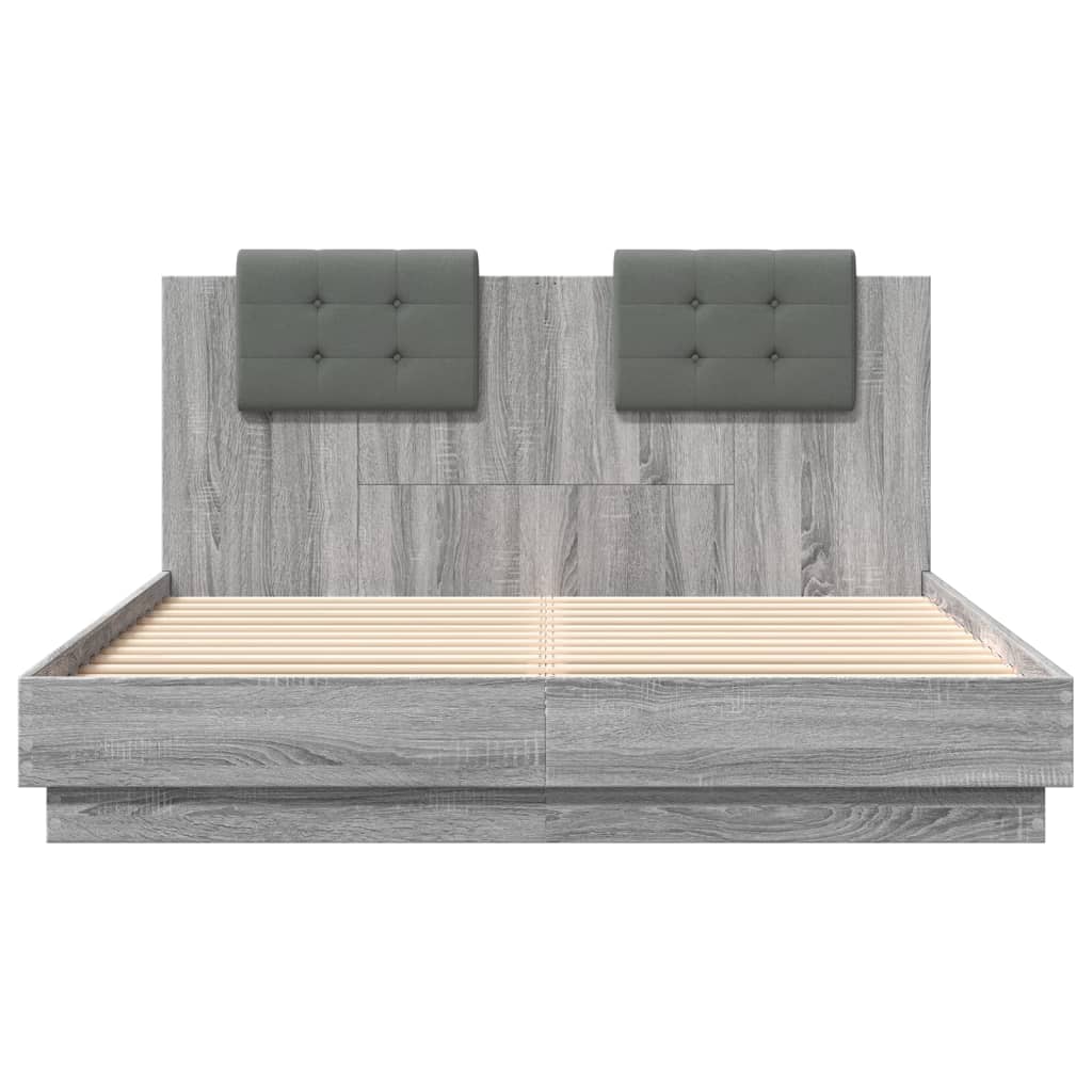 Giroletto Testiera Grigio Sonoma 150x200 cm Legno Multistrato