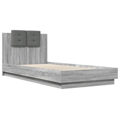 Giroletto con Testiera Grigio Sonoma 90x200cm Legno Multistrato