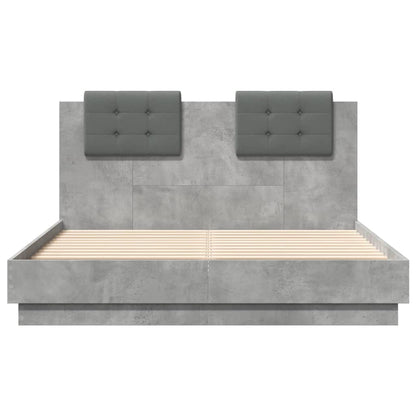 Giroletto Testiera Grigio Cemento 140x190 cm Legno Multistrato