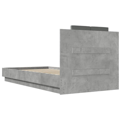 Giroletto e Testiera Grigio Cemento 90x190 cm Legno Multistrato